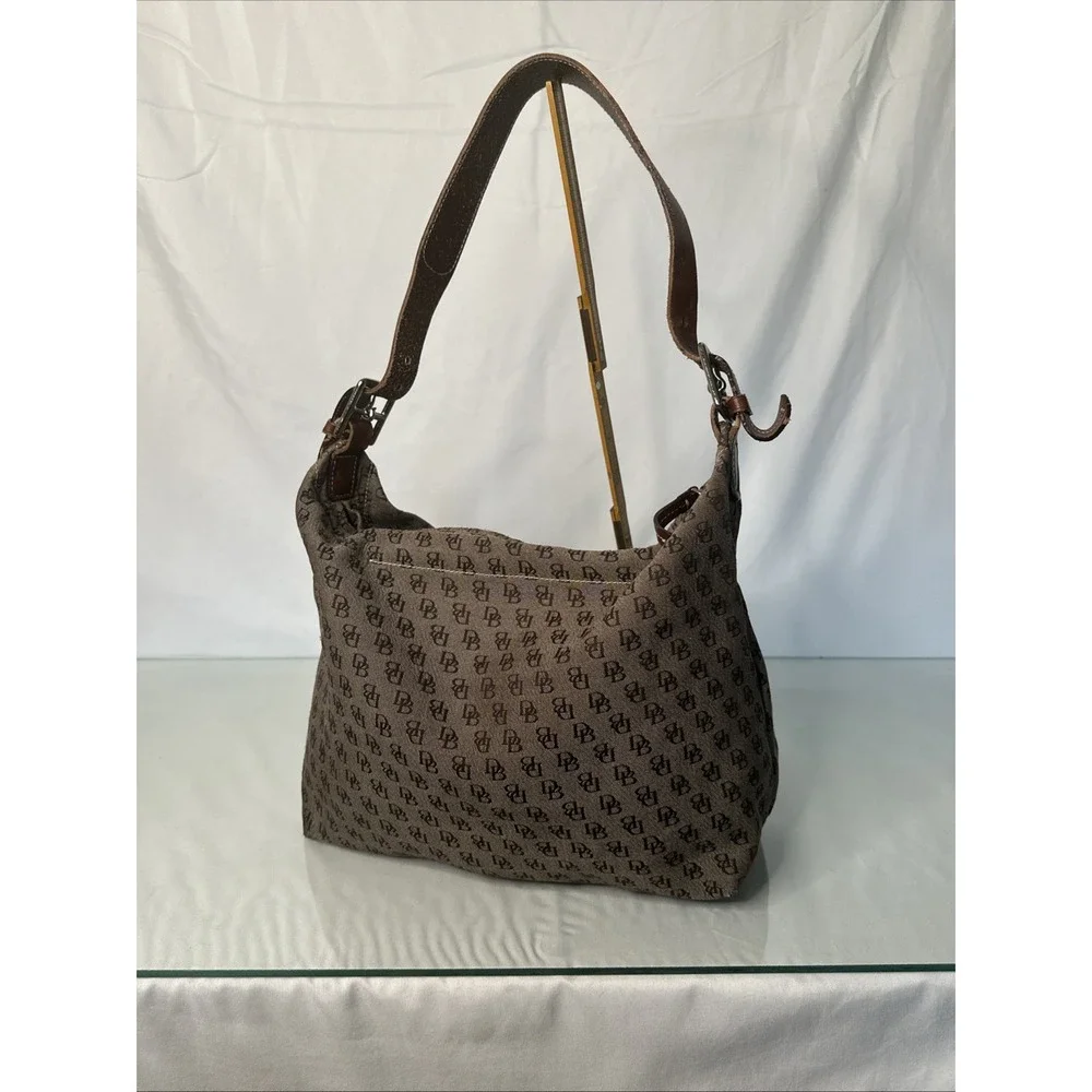 DOONEY & BOURKE Signature Monogram Hobo Canvas Bag Brown - 10